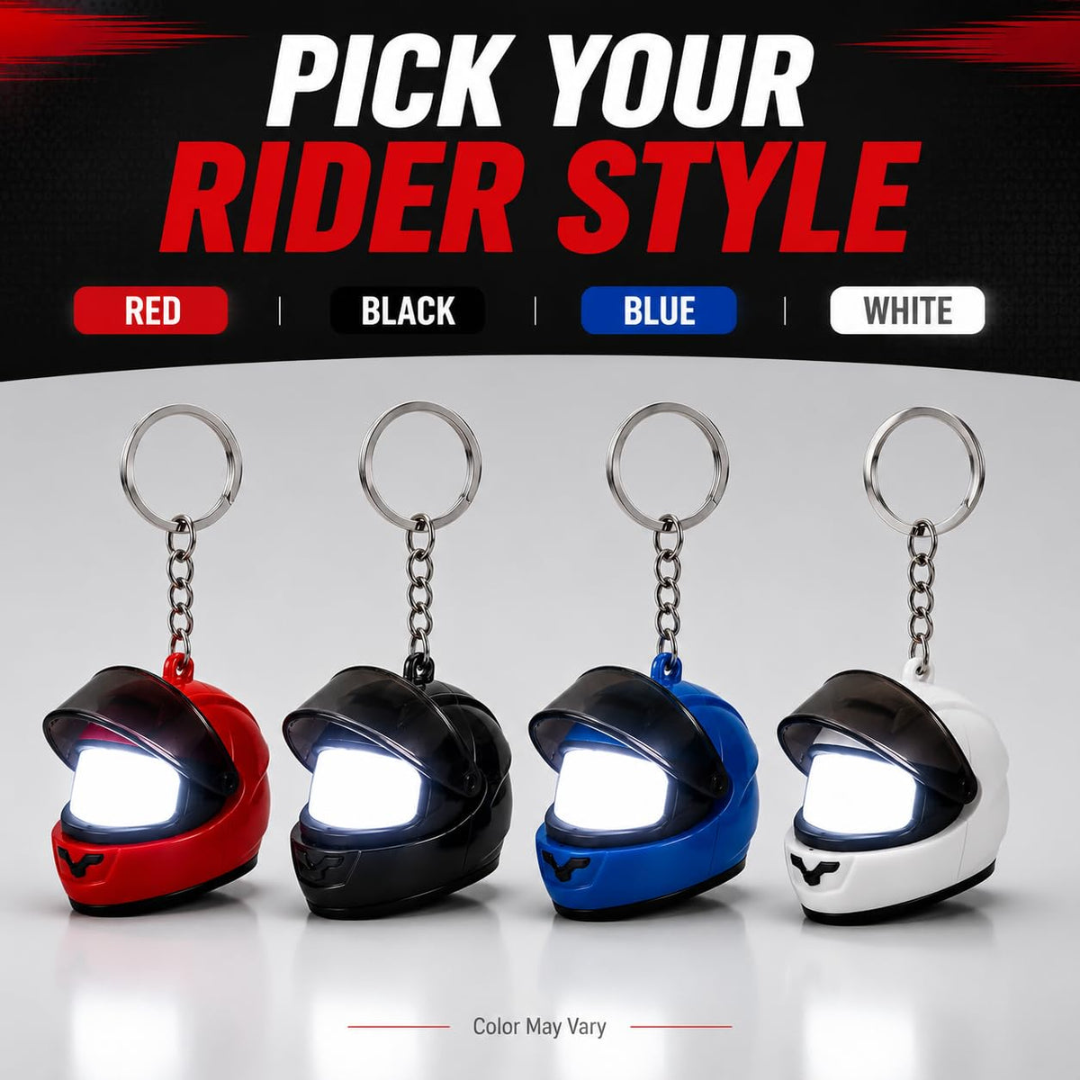 LED Motorcycle Helmet Keychain Light