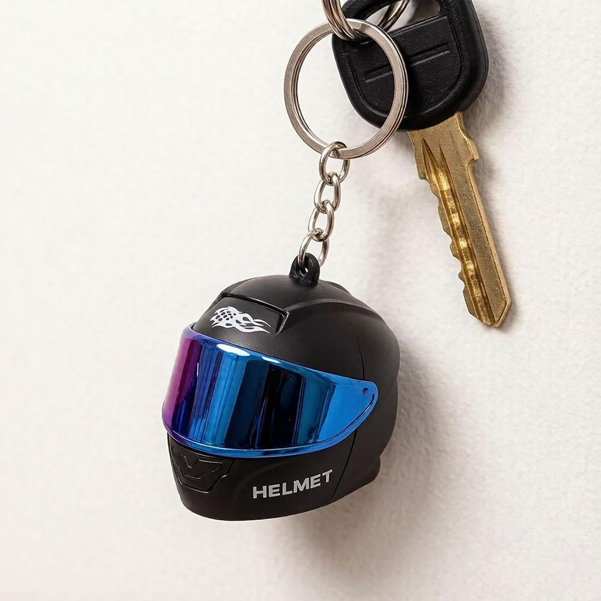Mini Motorcycle Helmet Keychain Set