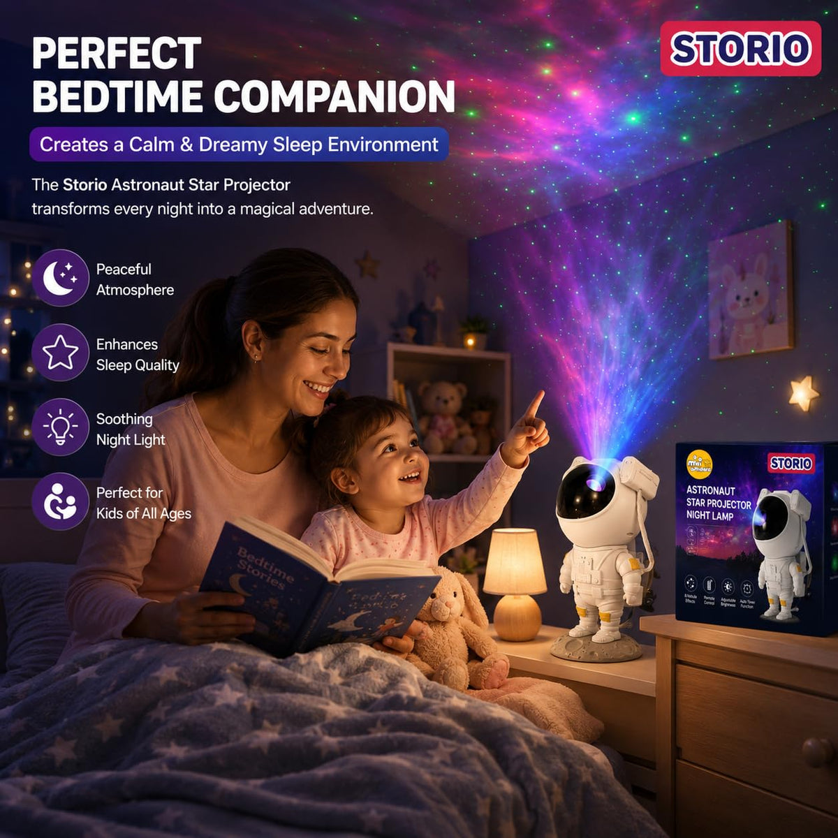 Astronaut Galaxy Star Projector Lamp