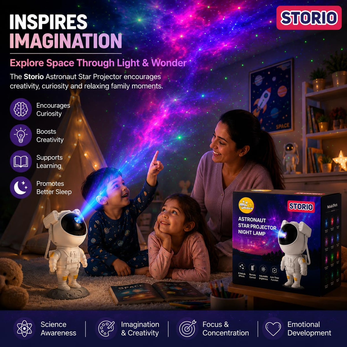 Astronaut Galaxy Star Projector Lamp